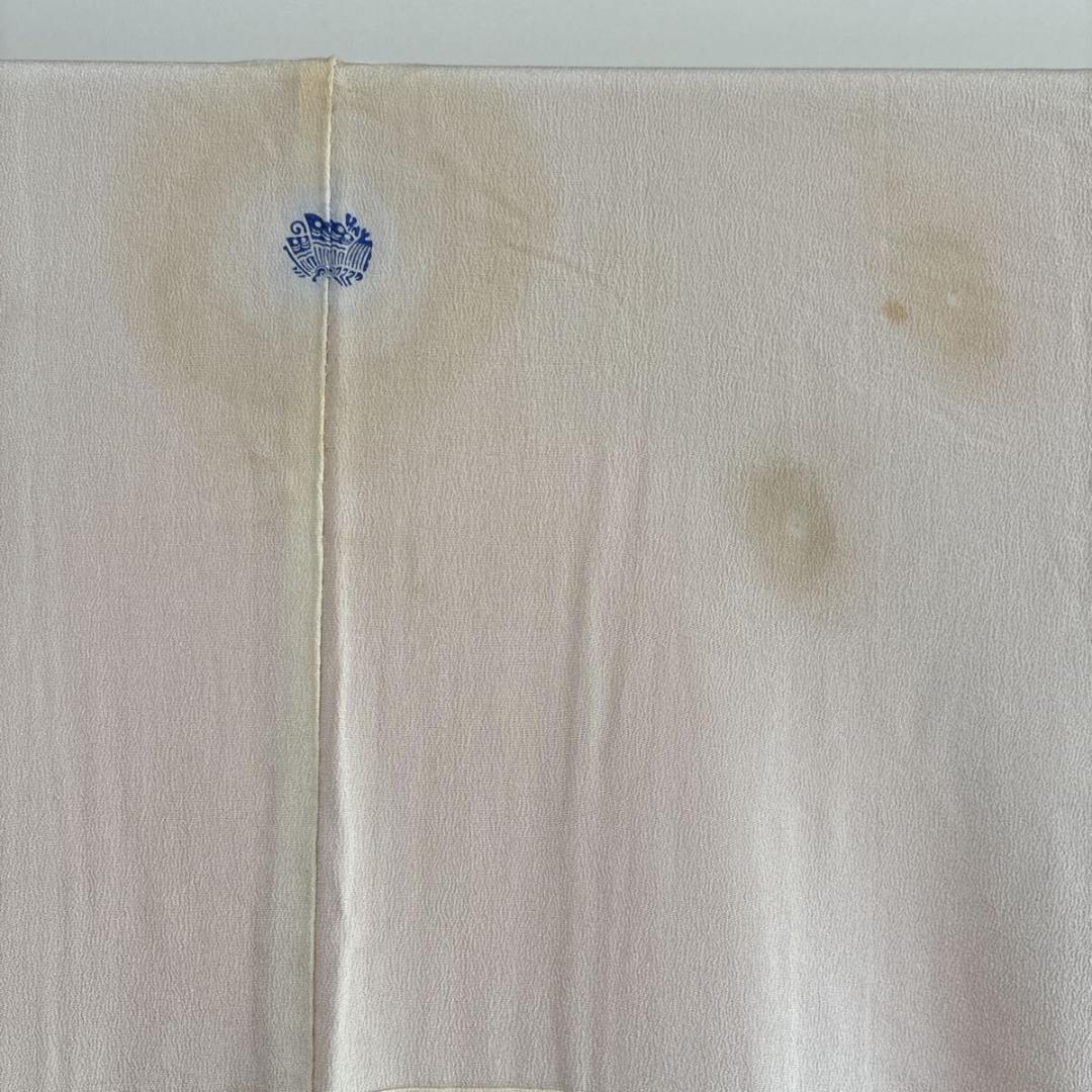 □E5029□アンティーク□正絹縮緬□大正ロマン 五つ紋 宝船と鶴柄 袷