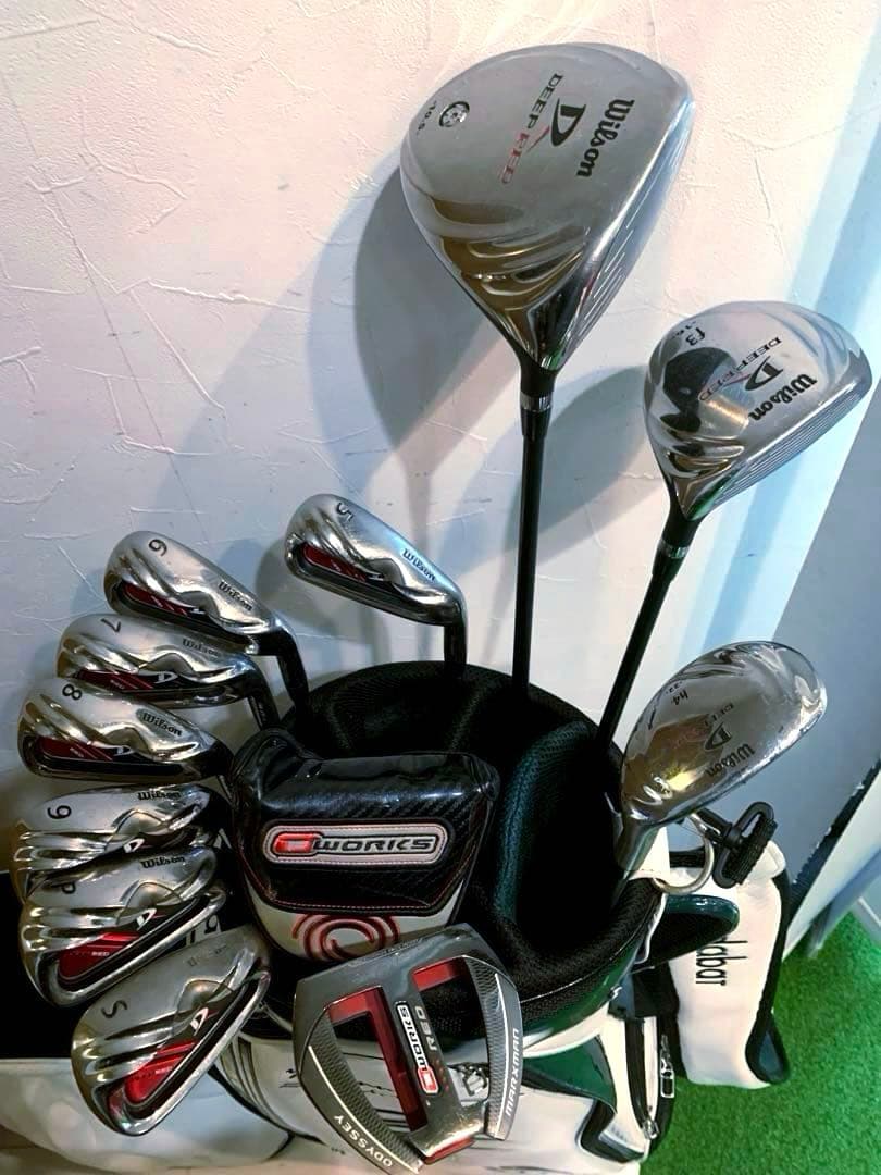 豪華 良品 ウィルソン ゴルフクラブ フルセット バッグ／アダバット