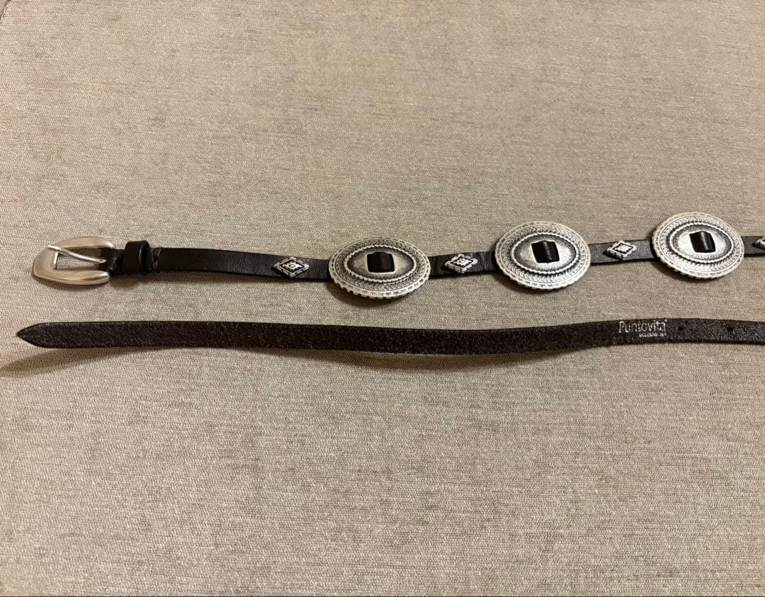 試着のみ☆ウィムガゼット Puntovita コンチョ細ベルト レザー