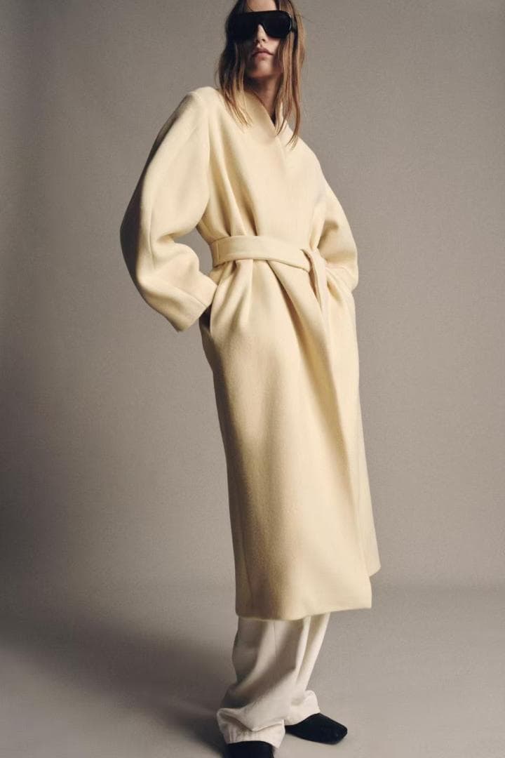 新品！ZARAのオーバーサイズウール混紡コート XSサイズ - メルカリ