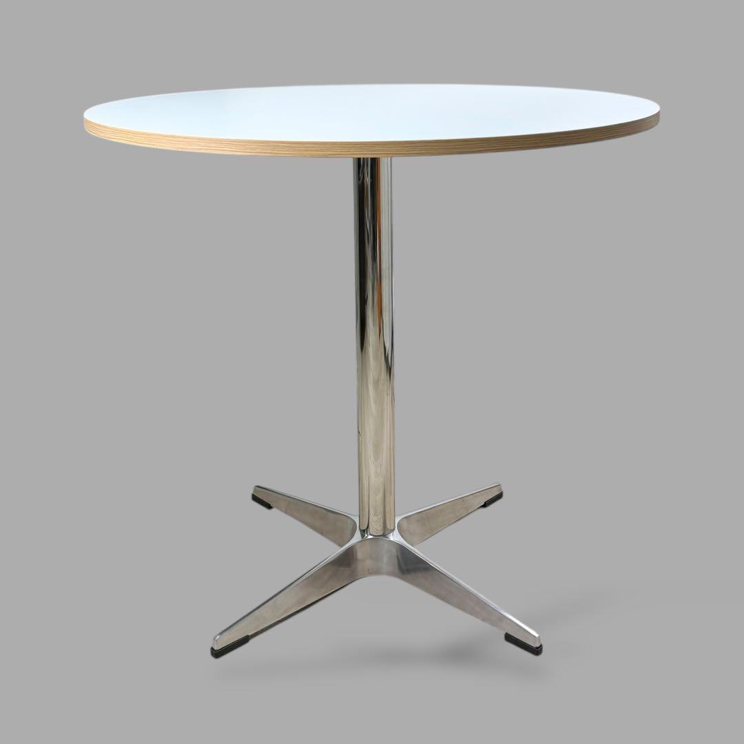 カフェテーブル 丸 ラウンド 円形 スチール アルミ脚 ホワイト 白 ナチュラル カフェテーブル ダイニングテーブル 丸テーブル 60cm 円卓 一人暮らし