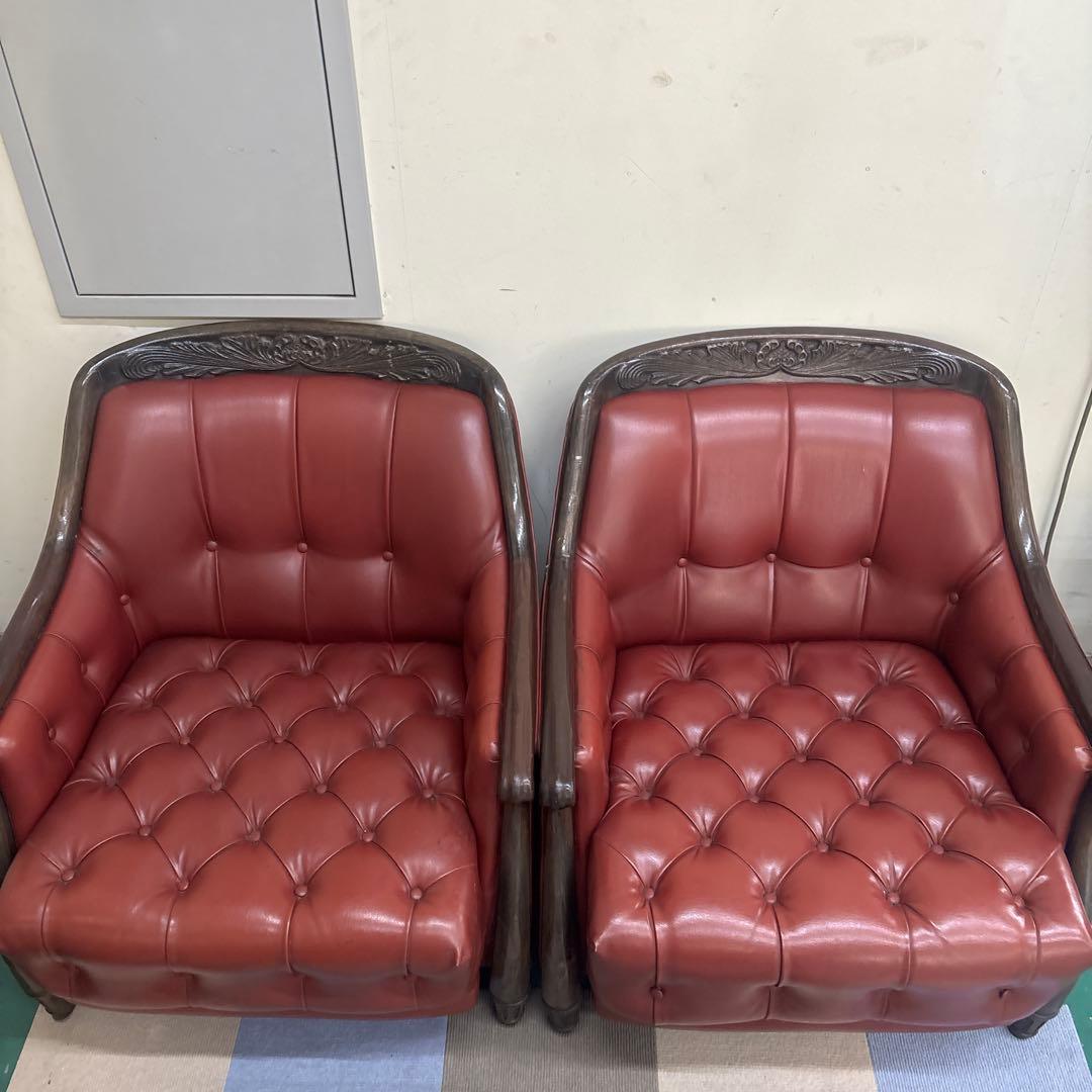 赤レザー　クラシックソファ　1脚① 楽天市場】リクライニングチェア リクライニングソファ 1脚 チェア