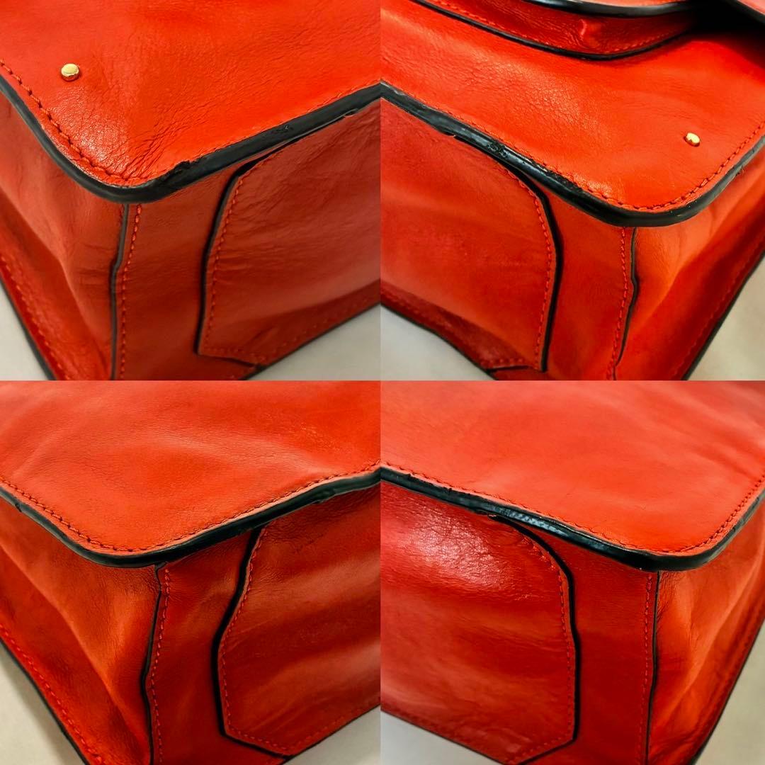 美品】トリーバーチ 2way ショルダーバッグ 鏡付き レザー 肩掛け 赤