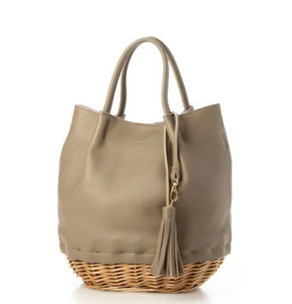 percheグレー かごバッグ タッセル付き 翌日発送】メルカドバッグ プラかごバッグ タッセルつき 無地 グレー