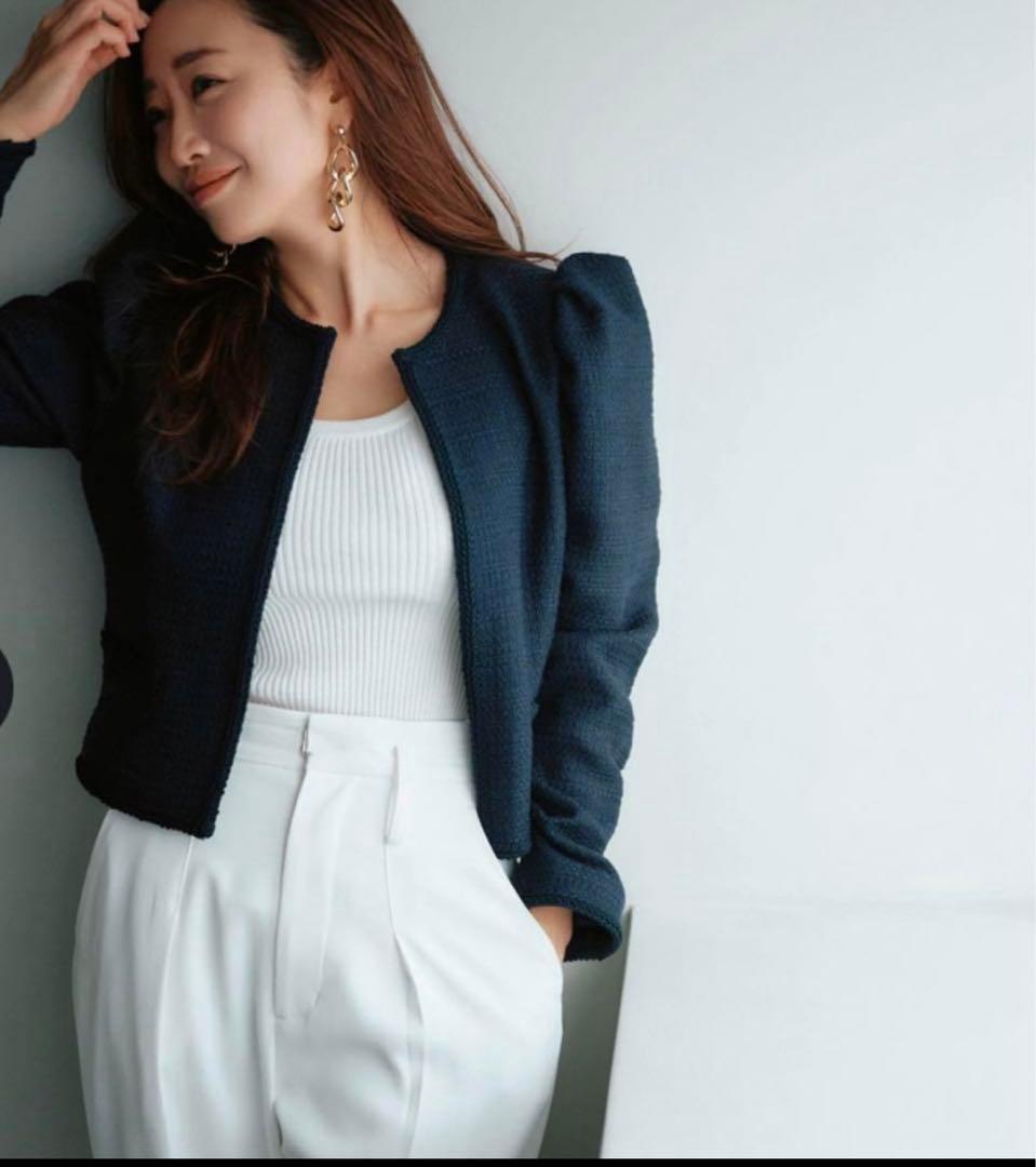 新品】CADUNE ⭐︎神崎恵さんコラボ⭐︎ノーカラーショートジャケット