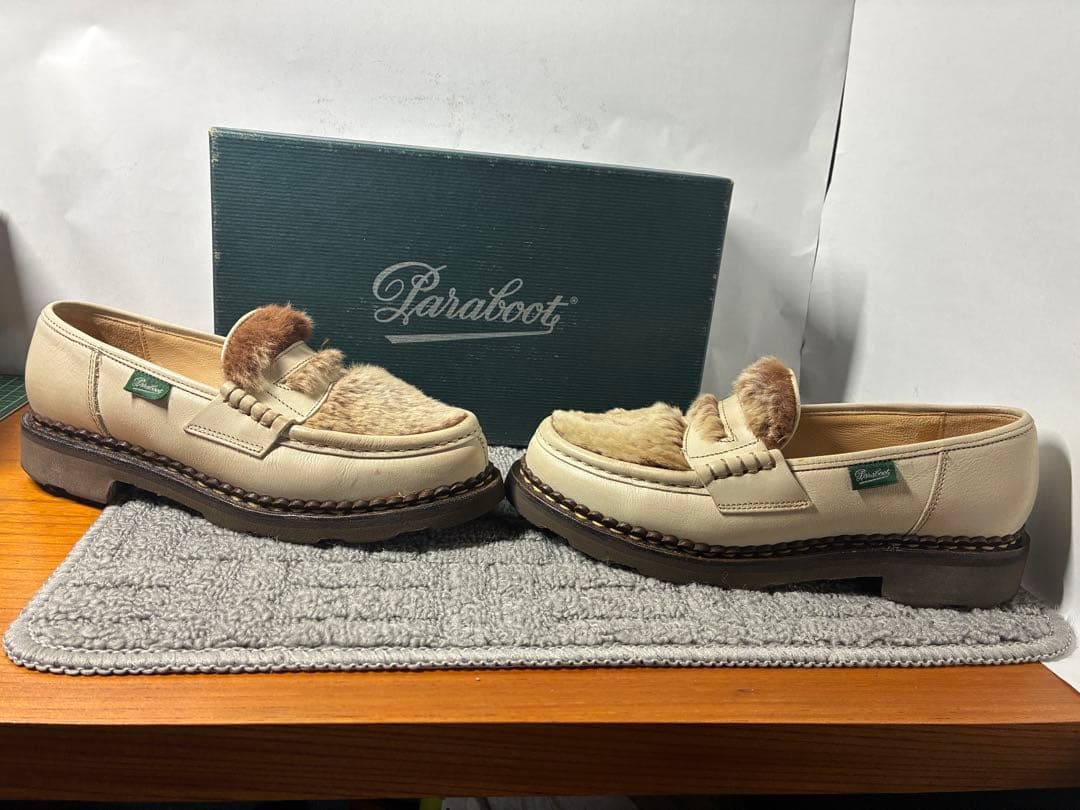 純正箱付 Paraboot ORSAY/GRIFF II 4 ホワイト/ベージュ - メルカリ