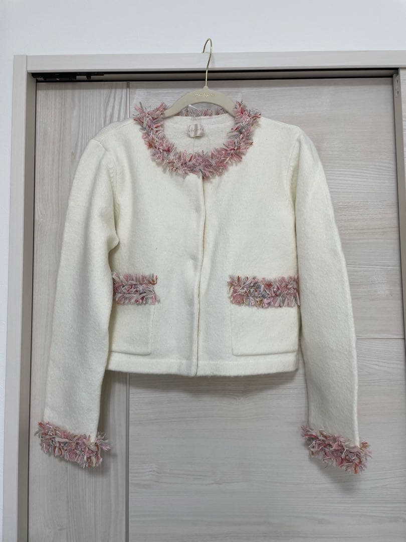 Liala×PG フリンジツイードラウンドネックニットカーディガン - メルカリ