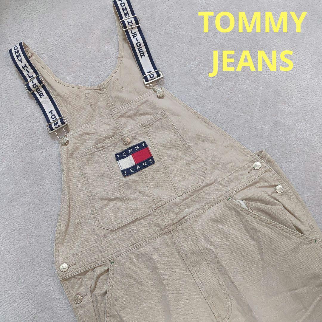 レア90s JEANS トミージーンズ ホワイトデニム オーバーオール レア90s TOMMYJEANS トミージーンズ ホワイトデニム オーバーオール