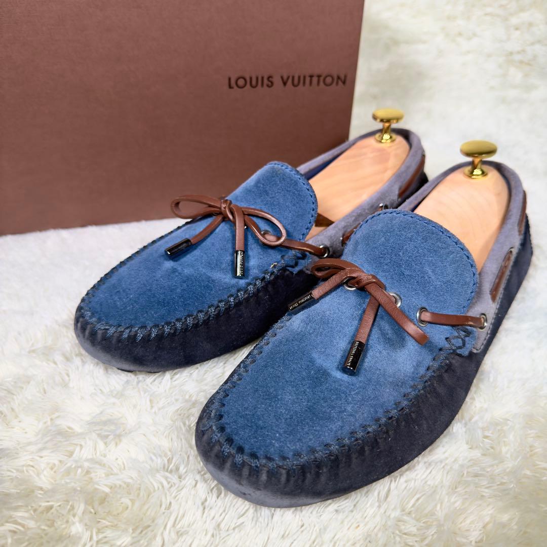 ルイヴィトン アリゾナライン モカシン 7 メンズ スエード ブルー ルイヴィトン アリゾナライン モカシン 7 メンズ スエード ブルー
