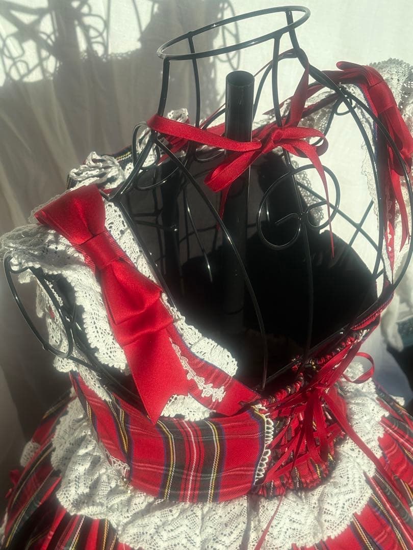 epetice Cream Petals ジャンパースカート レッドチェック新品 - メルカリ