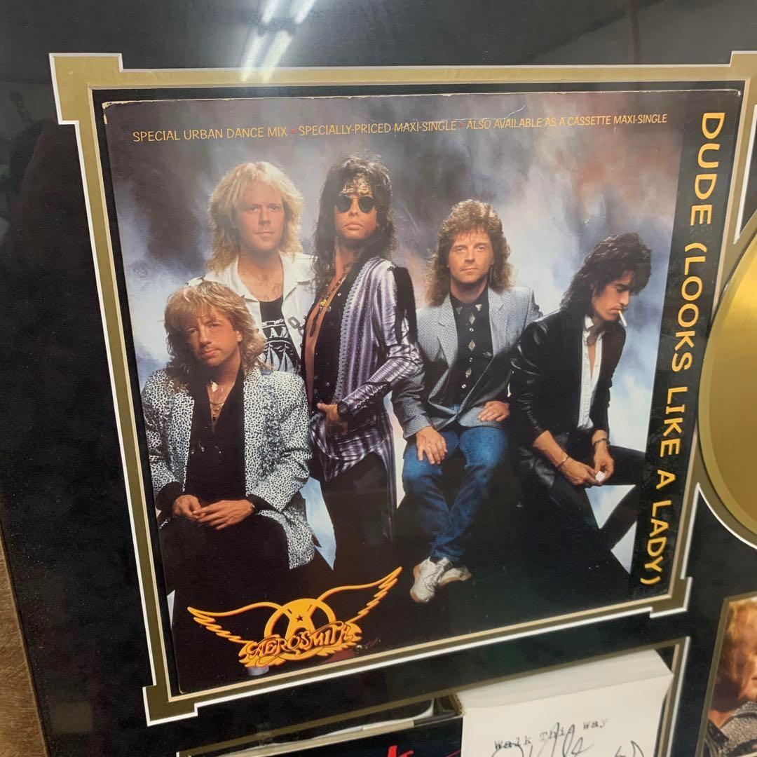 エアロスミス 直筆サイン入り ゴールドディスク 額装 鑑定品 - メルカリ