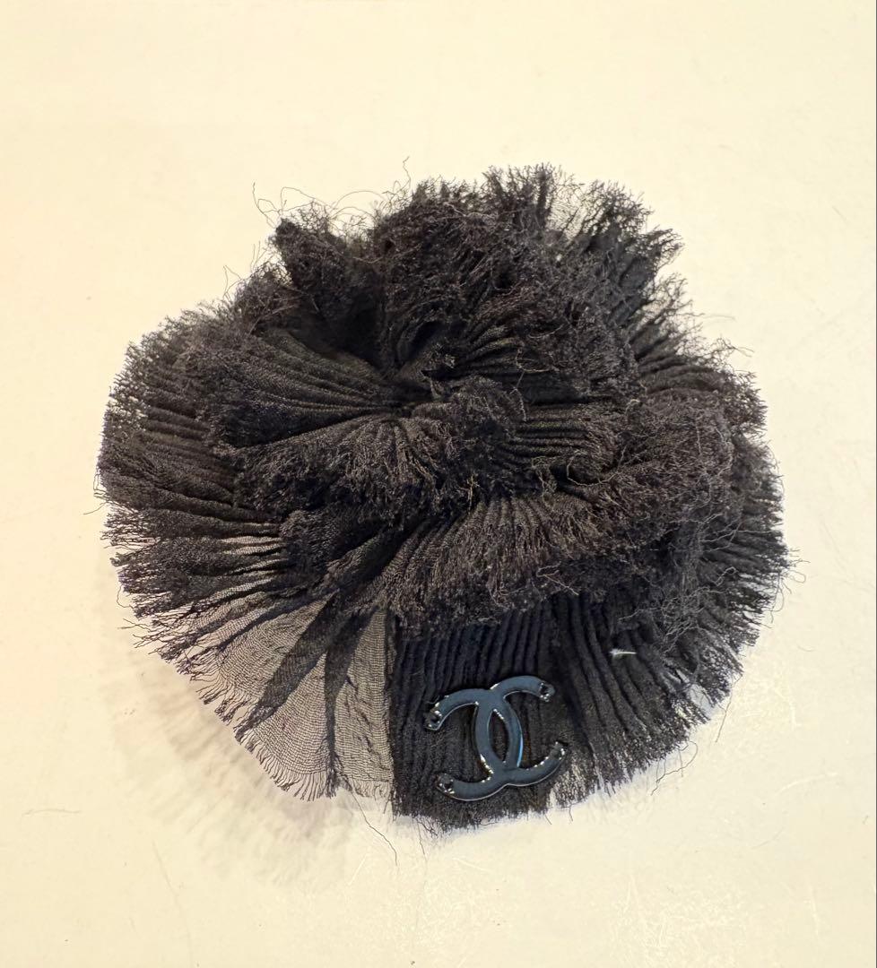 シャネル☆ココマーク カメリア ロゴコサージュ ブローチ チュール