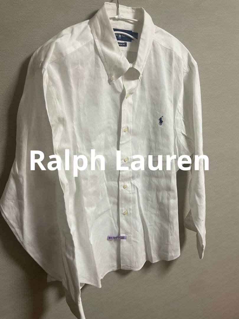 ラルフローレン リネンシャツ 長袖シャツ 白シャツ classics fit
