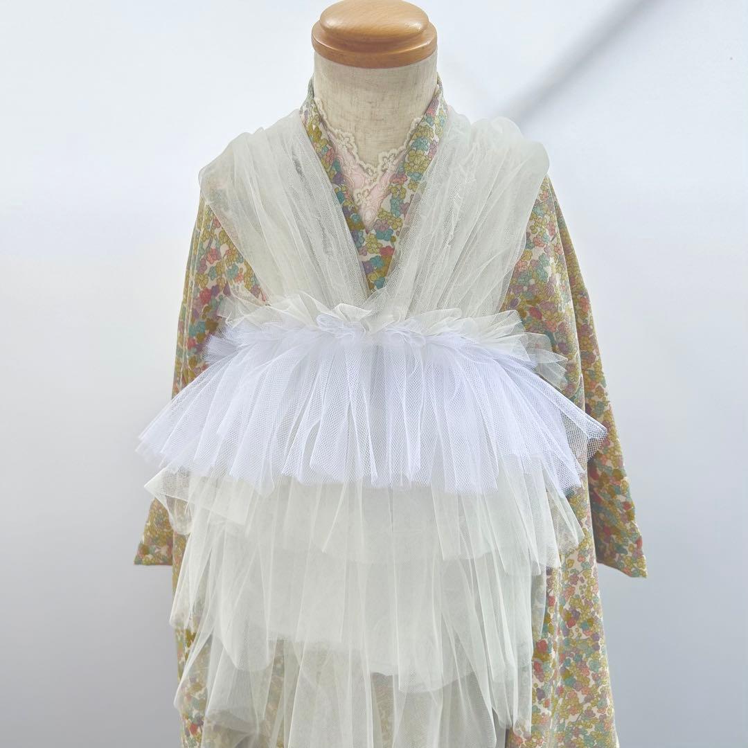 被布エプロン【ミルクホワイト】被布ドレス チュール被布 被布 七五三