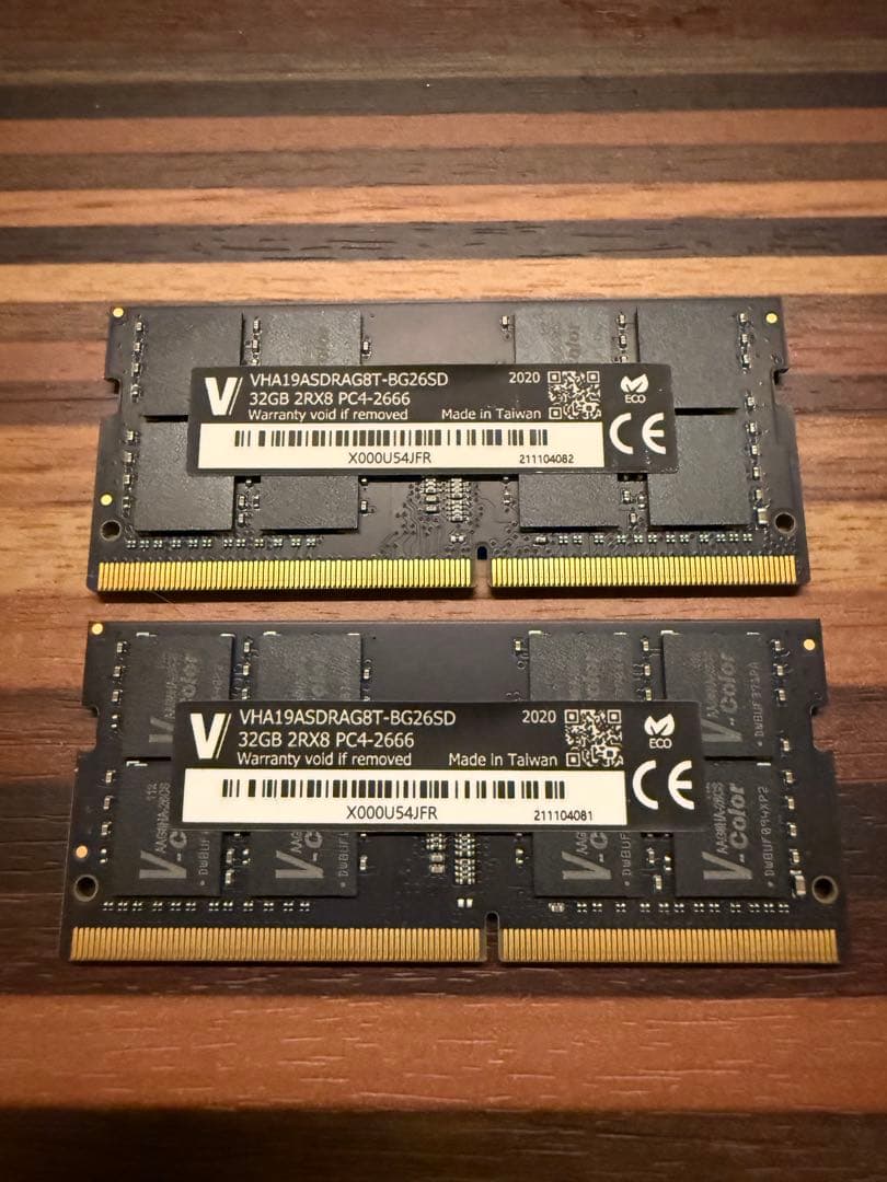 メモリー V-color DDR4 2666MHz 64GB SO-DIMM メモリー V-color DDR4 2666MHz 64GB SO-DIMM Amazon | v-color Hynix