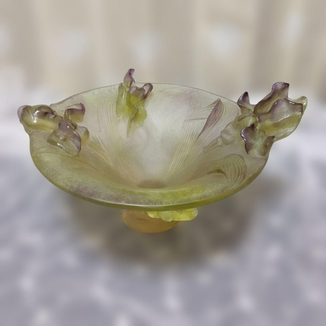 フランス　ドーム工房　 作品　アイリス ドーム兄弟（ドームナンシー）白樺と風景が描かれたコロン型花瓶の魅力