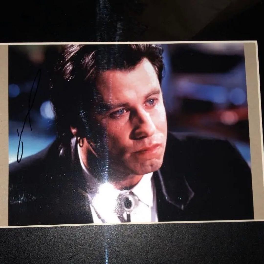 ジョン・トラボルタ　直筆サイン ジョン・トラボルタ、ユマ・サーマン＆クエンティン・タランティーノ