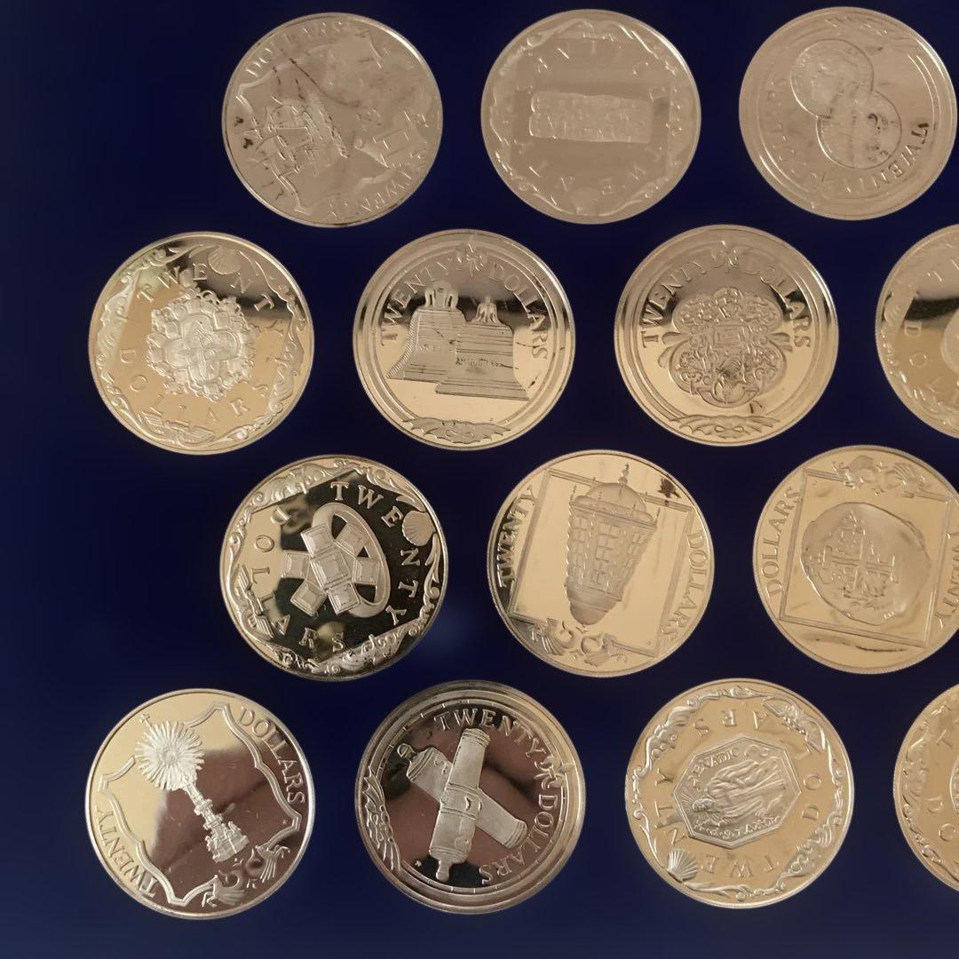 フランクリンミント カリブ海秘宝コインコレクション25点 プルーフ銀貨