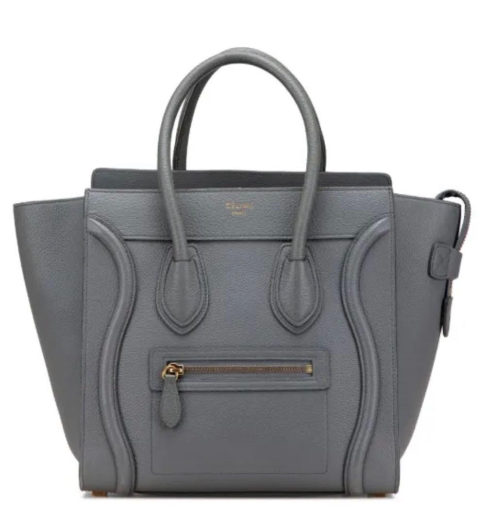も*み様 セリーヌ　CELINE 新ロゴ　ラゲージ　ミニ　ショッパー　グレー　ト CELINE（セリーヌ） ラゲージ マイクロショッパー ハンドバッグ レザー