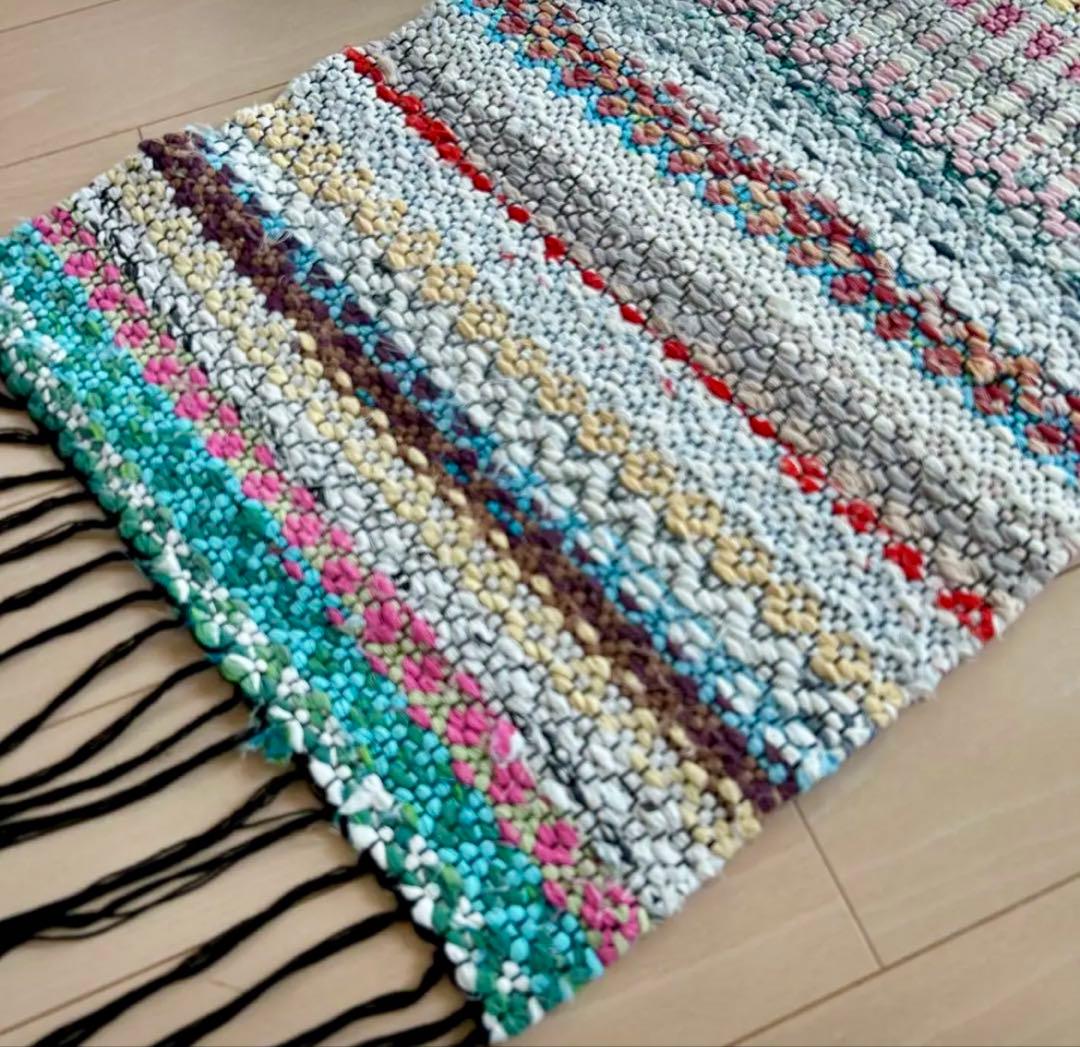 フィンランド　トラースマッタ　裂き織り 北欧家具 talo フィンランド製 トラースマッタ （裂き織りマット）