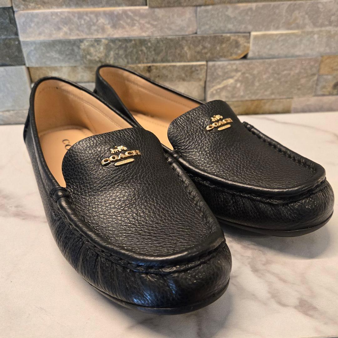 未使用 美品 COACH コーチ レザー ローファー ブラック 箱付き 24cm