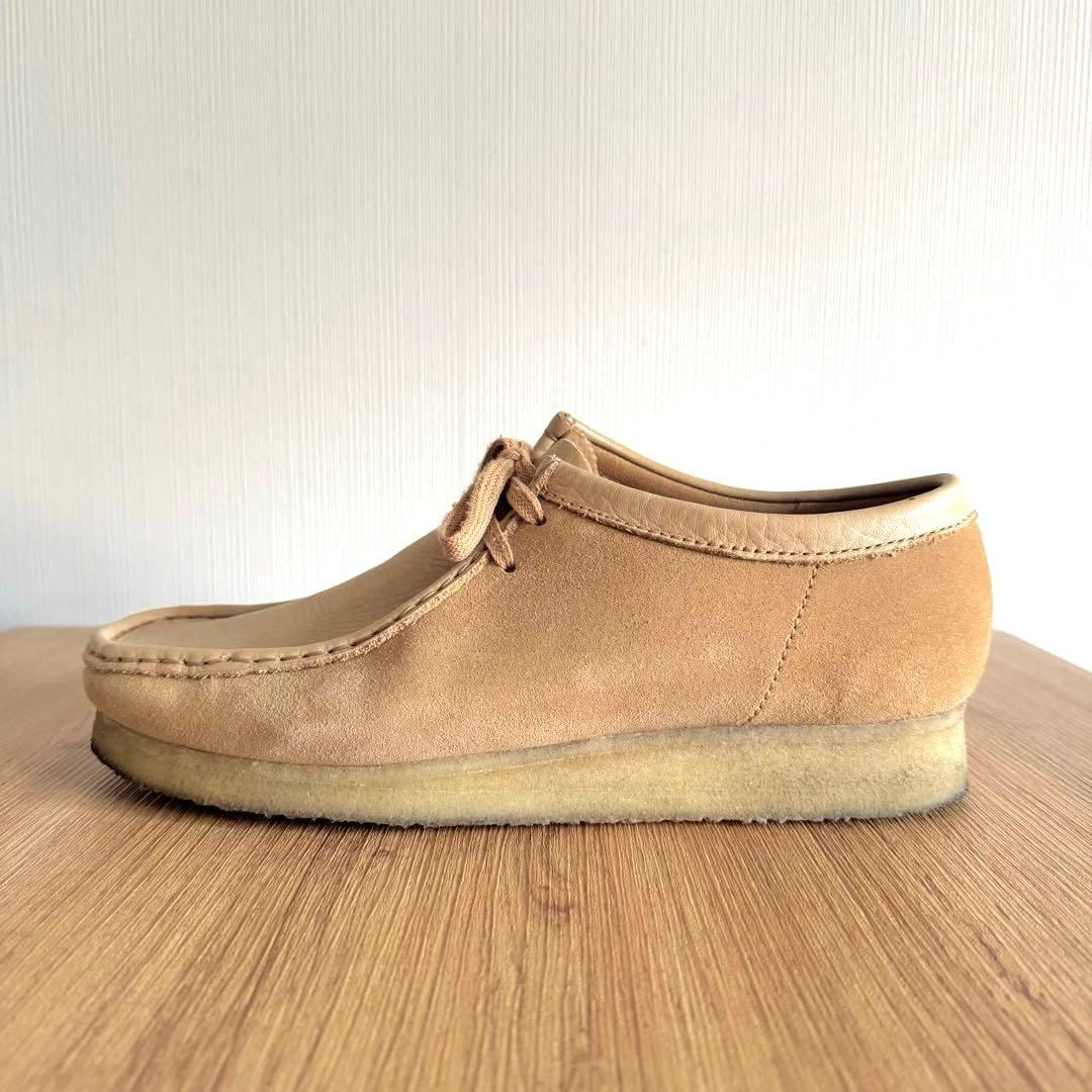 クラークス ワラビー ベージュ UK8.5 26.5cm レザーシューズ 本革