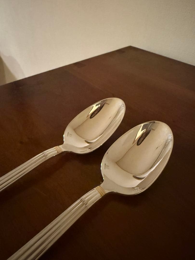 クリストフル アリアゴールドリング デザートスプーン 2本の通販はau