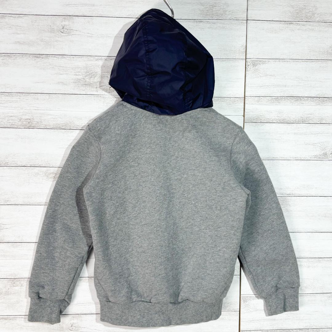 QR確認済 MONCLER ジップパーカー ワッペンロゴ トリコロール グレー