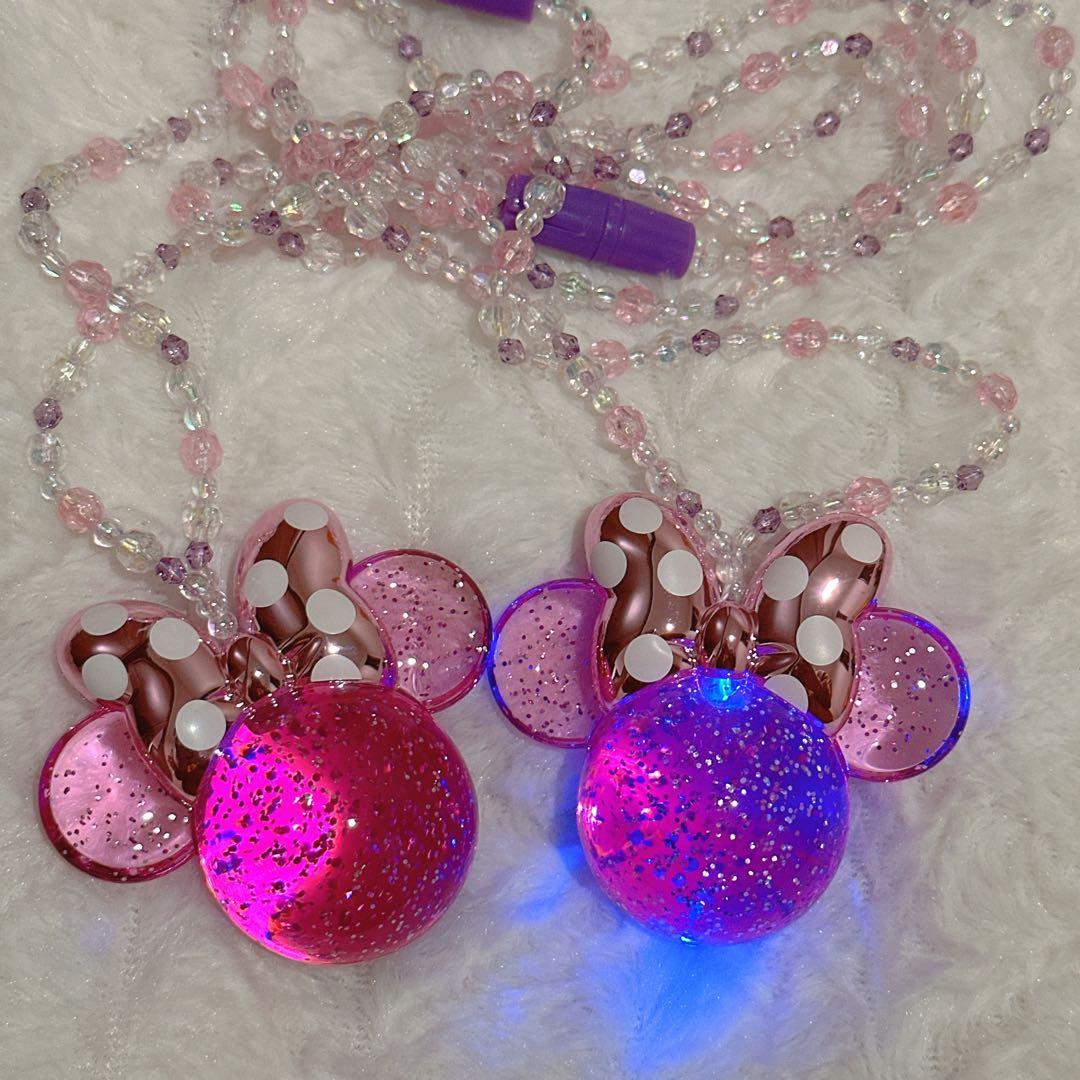 ディズニー ミニー 光るネックレス ペンダント パルパルーザ