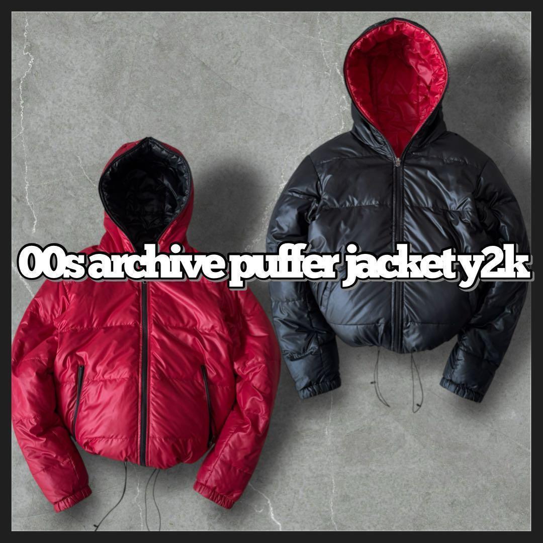 00s archive reversible down jacket y2k - メルカリ