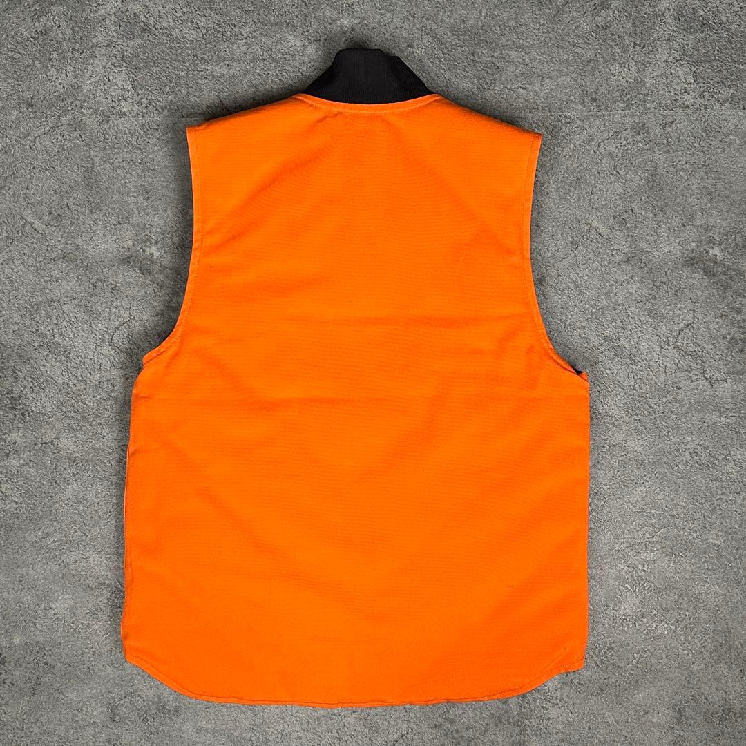 希少 carhartt ダック キルティング ワークベスト オレンジ カーハート