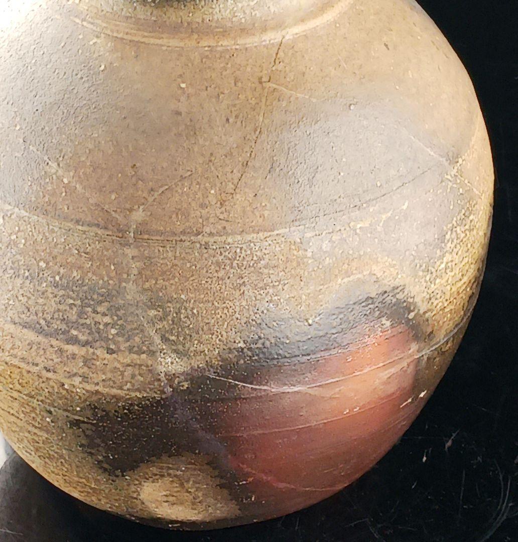 Y317-2 備前焼 最上位作品 人間国宝 藤原啓 本人作 備前大壷 二重共箱