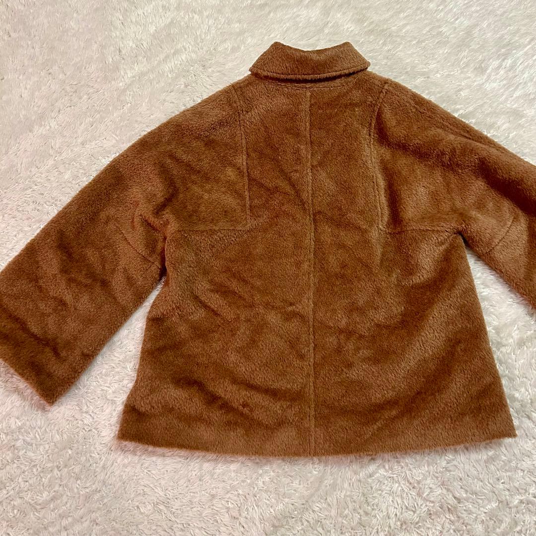 美品⭐︎BACCA シャギー ピーコート アンゴラ混 リアルファー襟付き