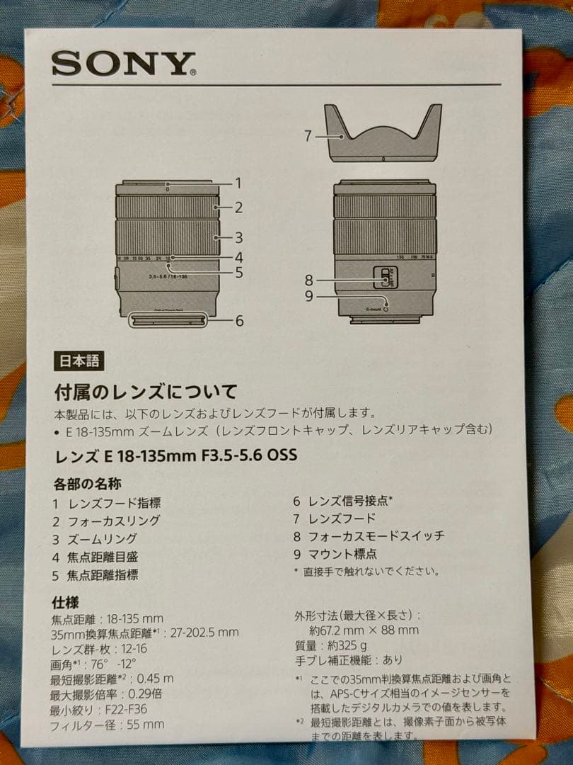 SONY E 18-135mm F3.5-5.6 OSS レンズ