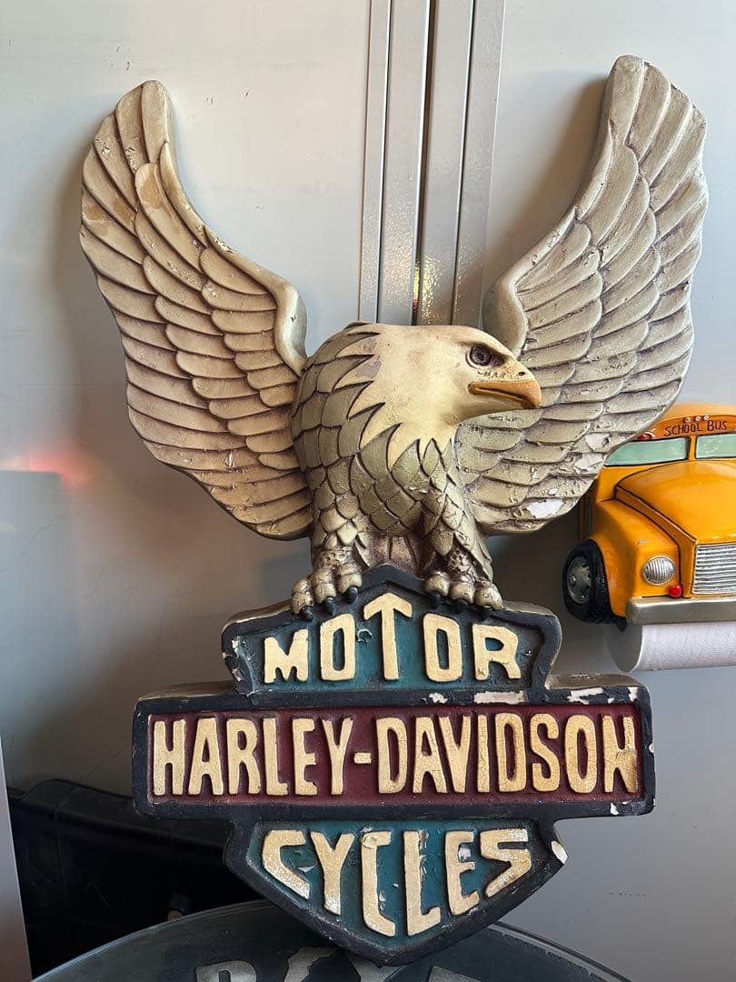 ハーレーダビッドソン‼️アンティーク‼️鷲の彫刻‼️66㎝‼️ ハーレー・ダビッドソン イーグル アイロンパッチ Harley Davidson