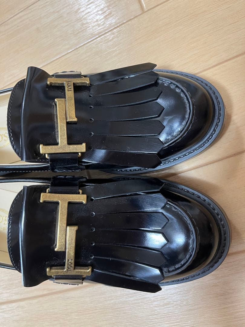 トッズ/TOD's フリンジローファー ブラック　サイズ36.5(23.5cm)