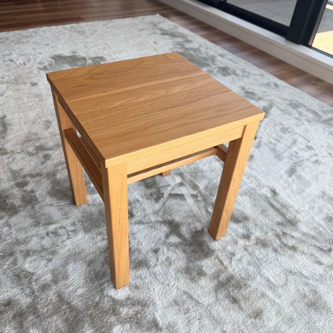 無印良品　木製サイドテーブルベンチ•板座•オーク材 Amazon｜無印良品 木製サイドテーブルベンチ オーク材 幅37×奥行37×高