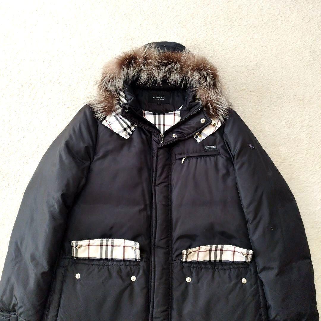 美品】バーバリーブラックレーベル ホワイトグースダウン フォックス