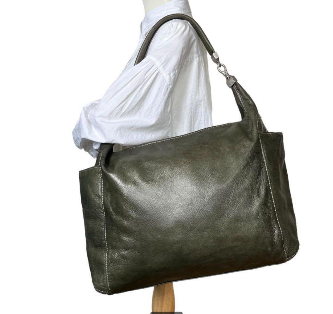 アニアリ　ショルダーバック　2WAY　大容量　グリーン　未使用 中古・古着通販】aniary (アニアリ) グラインドレザー2WAYショルダー