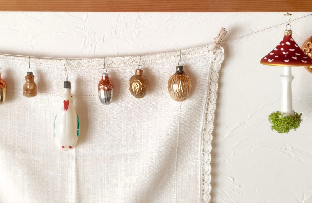 たし1012さま】vintage ❀ マットゴールドの クルミオーナメント