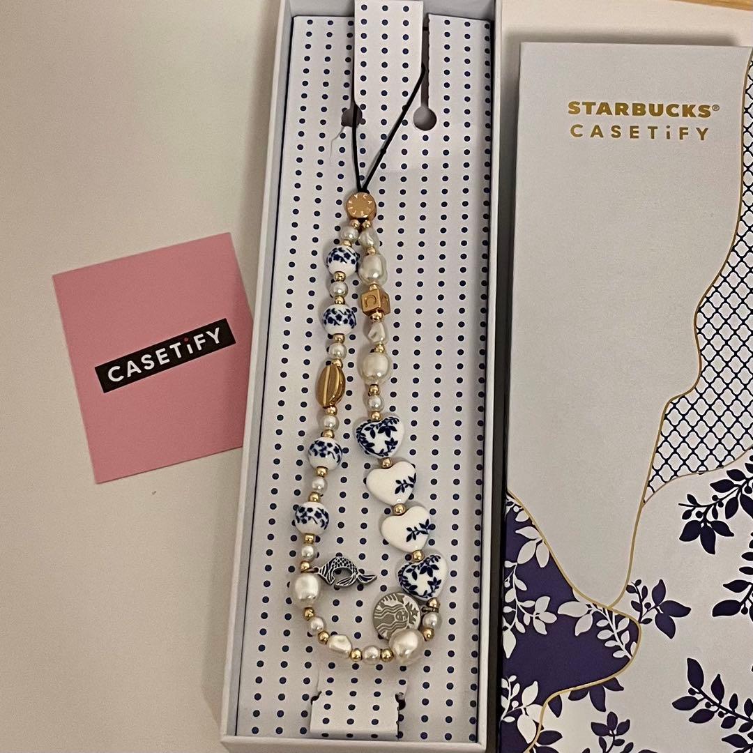 【新品未使用】 中国スタバ25周年会員限定 CASETiFYスマホストラップ金色 セール【中国スタバ25周年会員限定】StarbucksCasetifyストラップ