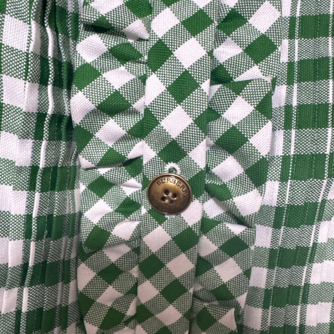 BURBERRY 緑と白のチェック ワンピース