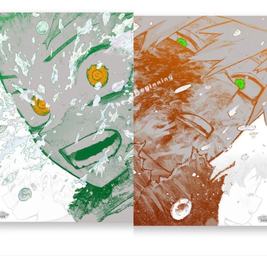 ヒロアカ ポスター 原画展 ヒロアカ 原画展 A2アートポスター 2枚セット 緑谷 出久 爆豪 勝己