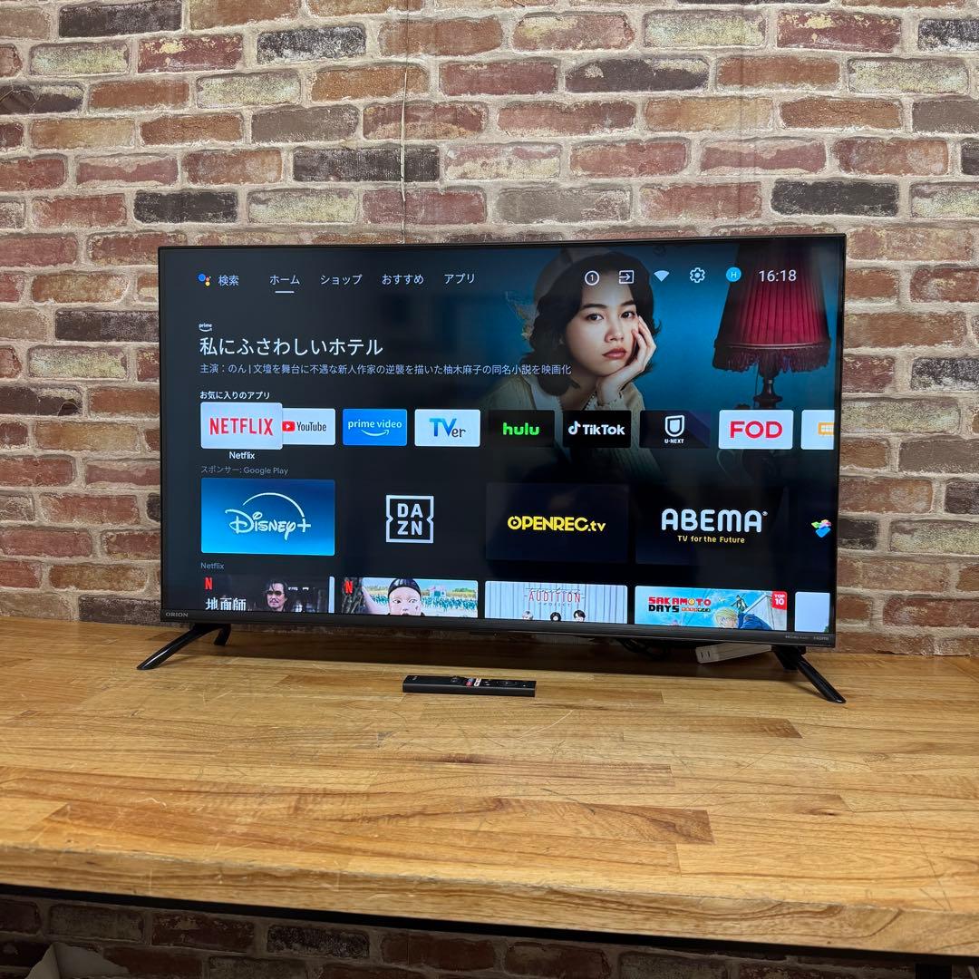 ORION 40インチ チューナーレス スマートテレビ SAFH401 アプリ○ 27,800円から、ORIONが「Android TV搭載 チューナーレス スマート