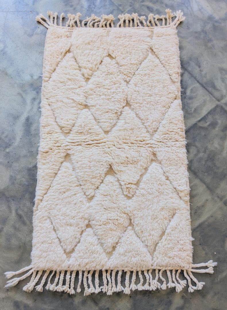 週末限定セール】新品未使用モロッコミニベニワレンラグ-No.20 62×108