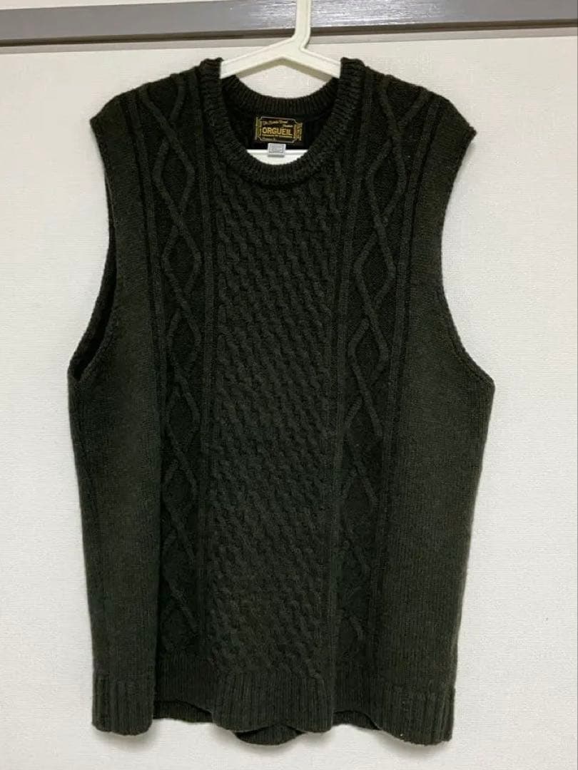 オルゲイユ ORGUEILニットベスト グリーン サイズ42 オルゲイユ ORGUEIL ベスト OR-4302 Classic Wool Gilet ジレ