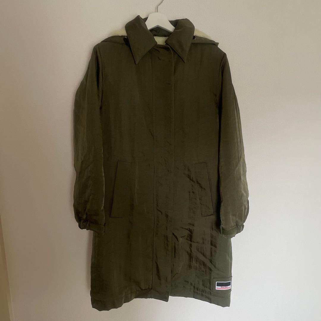 り*！様 2019AW MIUMIU モッズ　コート　ミリタリー　36 ミュウミ 中古・古着通販】MIU MIU (ミュウミュウ) ライナー付きモッズコート