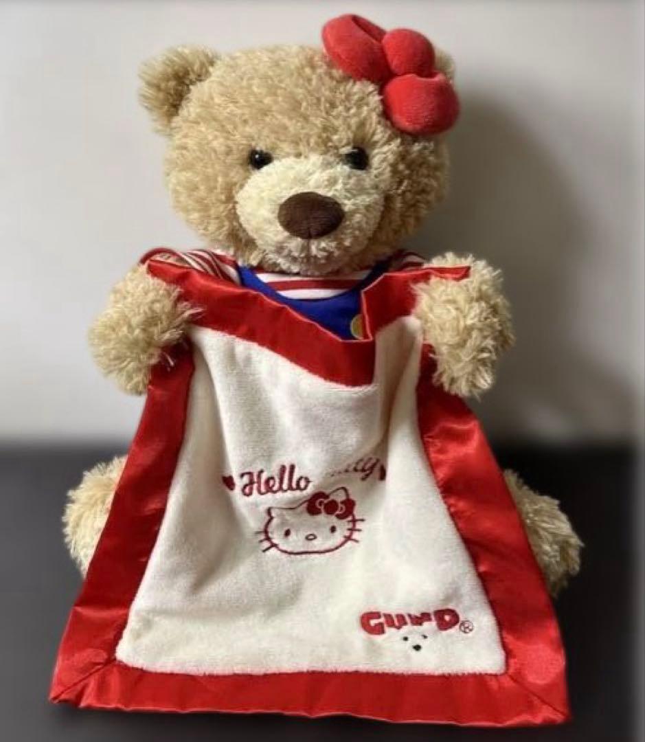 希少　数量限定　GUND✖️ハローキティ GUND ピーカブーベア　美品 数量限定 激レア GUND×サンリオ ハローキティ いないいないばあ くま