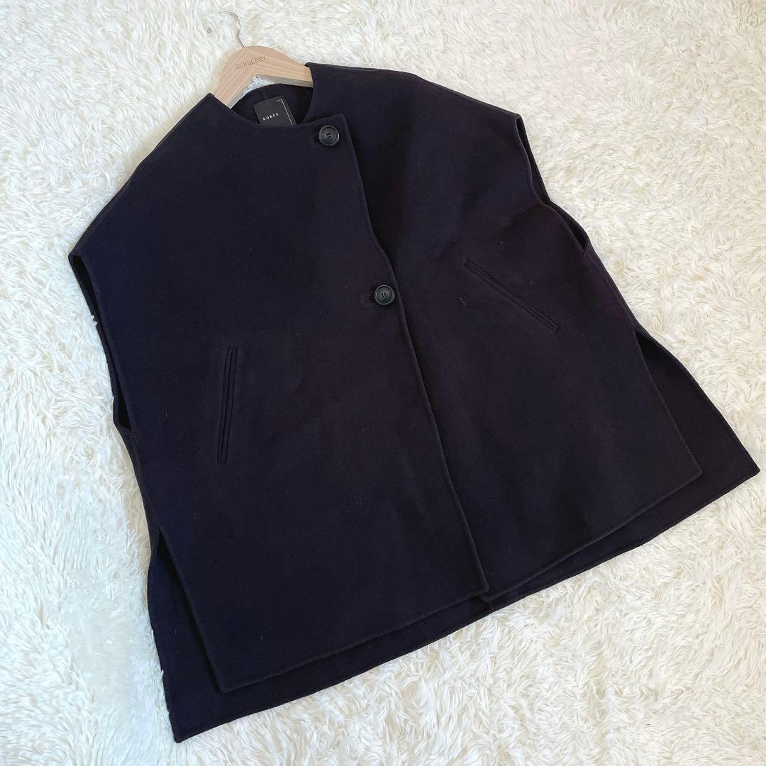 美品】Noble ノーブル MTRリバーポンチョジレ カシミヤ混 ウール