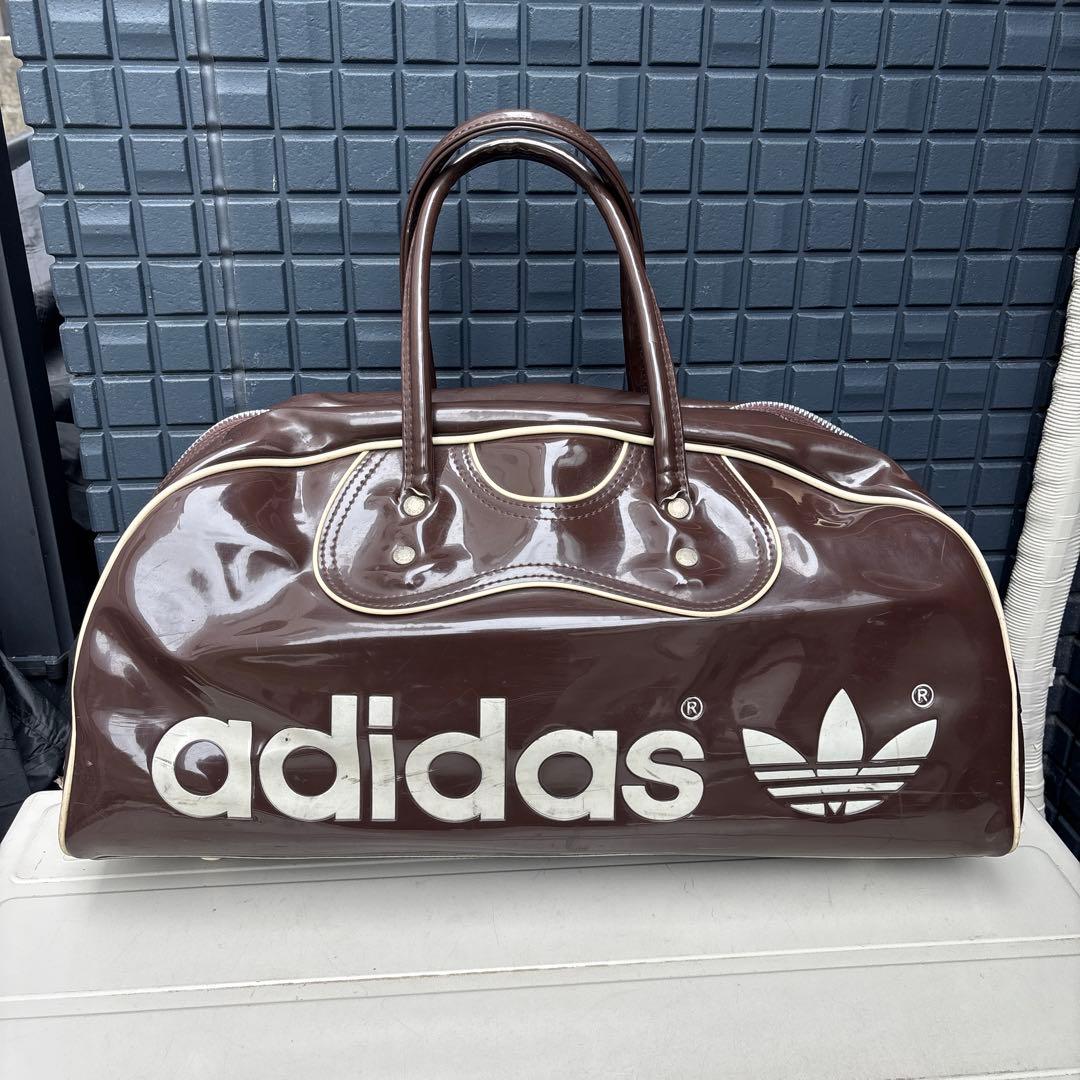 70〜80's adidas アディダス エナメル ボストンバッグ ヴィンテージ